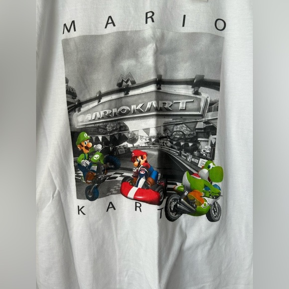 NWT Mario Kart Graphic T-Shirt Mens Sz Large Short Sleeve White Nintendo - Picture 2 of 4